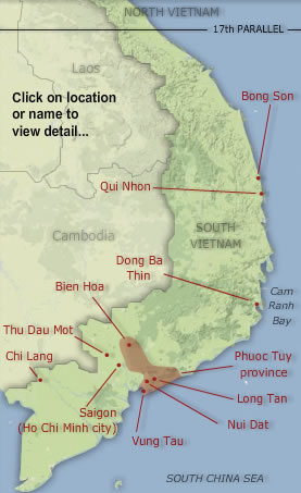 map of vietnam war battles. Vietnam War website. map
