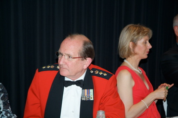 Colonel Baden Ewart and Kathryn Mulcock, Baden was the 2nd speaker at the dining-in [Binning]