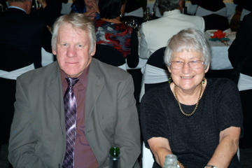 Neil 3Pl and Penny Ure - as treasurer Neil organised the Friday activities while Penny baked the reunion cake [Binning]