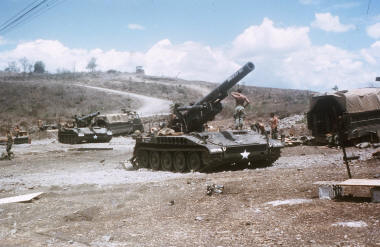 US Army 8" propelled artillery at the Horseshoe March 1970 [Stock]