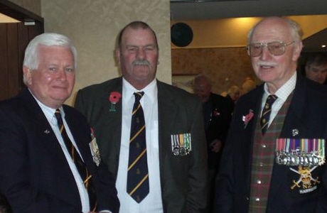 Peter [on left] with Dick Bennet & CSM Doug Macintosh Timaru ANZAC Day 2008