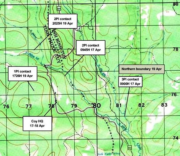 Contacts during late April 1970 while straddling Route 331
