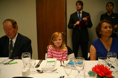 Doug mortars and Anne Lewis with 8-year old Leanne Smith [Binning]