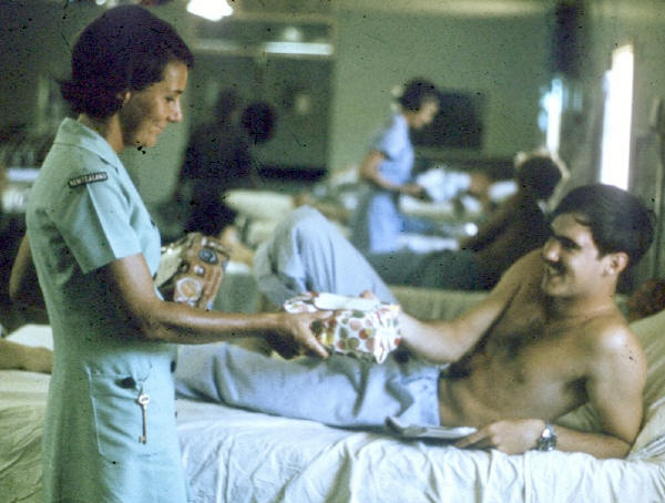 NZRC photo of Isobel Beaumont working in a ward [likely BMH Changi Singapore] [NZRC]