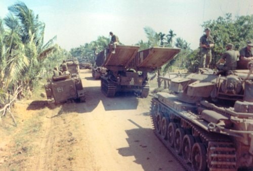 different armoured vehicles on Op Matilda: M113 APC, Centurian bridgelayer, Centurian MBT