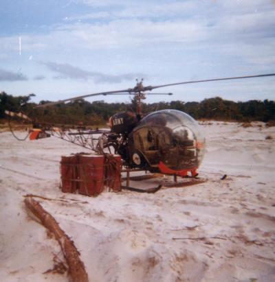Sioux light observation helicopter - it was this model that CO 2RAR was shot down in, late in the tour