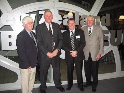 Sir Brian Lochore who opened the new Museum and was captain on the 1970 tour. On the left is Ian Steffert and Grant Smith makes up the foursome - we all went to Wairarapa College.  Ian and Grant are members of the Rugby Museum Committee. [Torrance]
