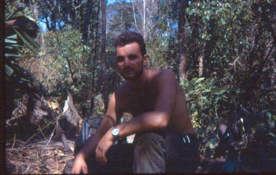 MFC 85B Young displaying his prowess in the 2PL beard growing competition, in the Light Green area near the coast    [Young]