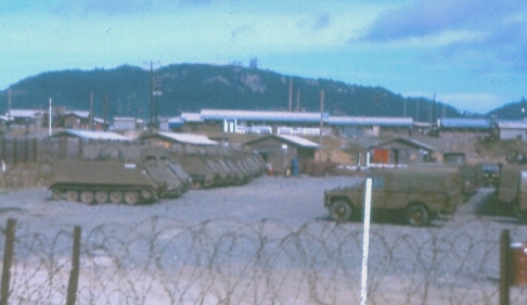 'sexy' photo of Composite Ordnance Depot Vung Tau armoured & other spare vehicles park [Philp] (sexy as in all other COD facilities were warehouses)