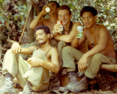 Tom Cooper [on right] with mates in the days before the last deployment of W3 Company
