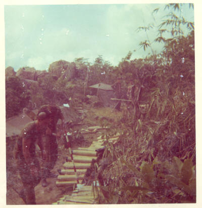 the mortars had a hard time getting a firm baseplate site as the terrain was mainly rock.  Striking a rock under the baseplate when firing the mortar would skew the tube & push the bomb off target    [Binning]