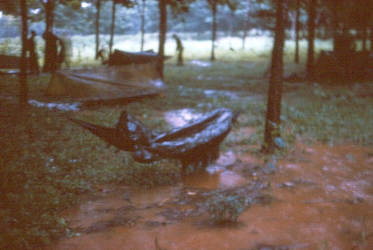 photo illustrates both the open nature of rubber plantations and the effect of the wet season on operations [Philip]